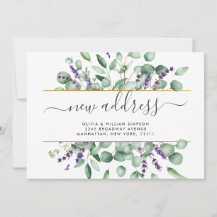 Watercolor Eucalyptus Moving Announcement Card