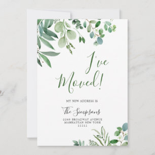Watercolor Eucalyptus  Moving Announcement Cards