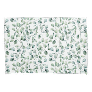 Watercolor Eucalyptus Pattern Pillowcase