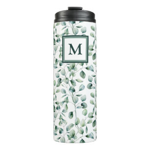 Watercolor Eucalyptus Pattern Thermal Tumbler