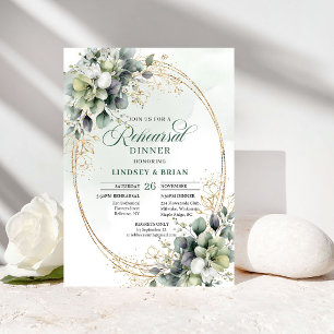 Watercolor Eucalyptus Rehearsal Dinner Invite