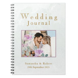 Watercolor eucalyptus sage green Photo Notebook