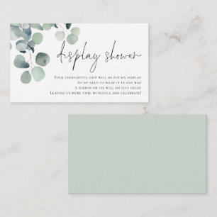 Watercolor Eucalyptus Script Display Bridal Shower Enclosure Card