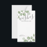 Watercolor Eucalyptus Wedding Advice and Wishes Card<br><div class="desc">Celebrate your special day with these beautifully wedding advice and wishes card,  featuring title "wishes" in modern script and decorated with soft watercolor eucalyptus on a white background.

Perfect for wedding,  baby shower,  birthday party,  bridal shower,  bachelorette party and any special occasions.</div>