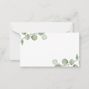 Watercolor Eucalyptus Wedding Advice and Wishes Card