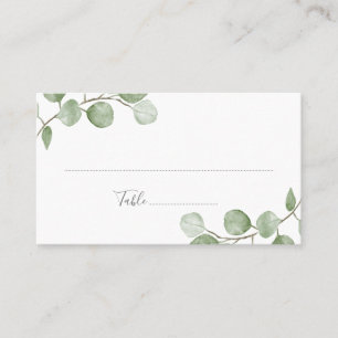 Watercolor Eucalyptus Wedding Folded Place Card