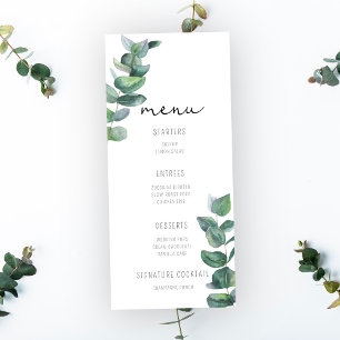 Watercolor Eucalyptus - Wedding Menu