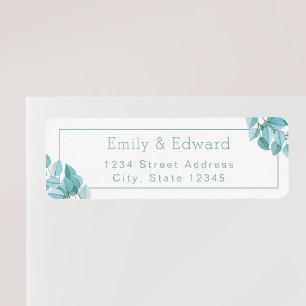 Watercolor Eucalyptus Wedding Return Address Return Address Label