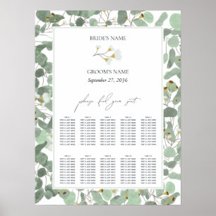 Watercolor Eucalyptus Wedding Seating Chart