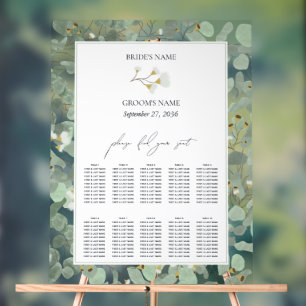 Watercolor Eucalyptus Wedding Seating Chart