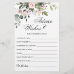 Watercolor Eucalyptus Wishes & Advice Card<br><div class="desc">Watercolor Eucalyptus Wishes & Advice Card.
Personalise with the bride to be's name and date of shower. 
For further customisation,  please click the "customise further" link. If you need help,  contact me please.</div>