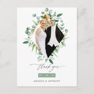 Watercolor Eucalyptus Woodland Greenery Thank You Postcard