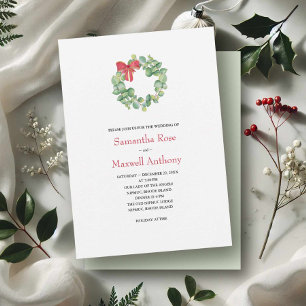 Watercolor Eucalyptus Wreath Wedding Invitation
