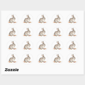 Watercolor European Rabbit Woodland Sticker