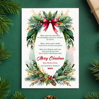 Watercolor Evergreen Christmas Greeting Card