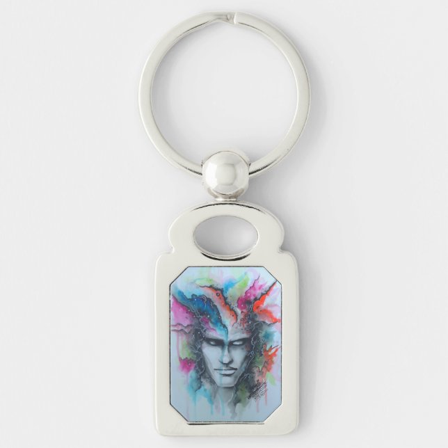 Watercolor Face Key Ring (Front)