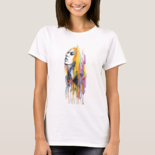 Watercolor Face Makeup Artist Branding T-Shirt