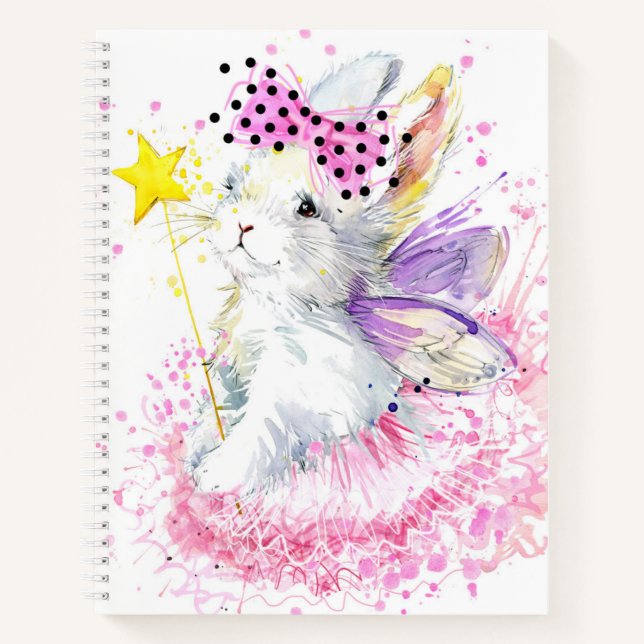 Watercolor Fairy Bunny Notebook (Front)