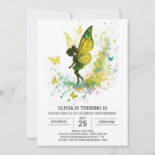 Watercolor Fairy Dream Birthday Invitation