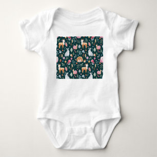 Watercolor Fairy Forest Children's Pattern Baby Bodysuit