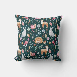 Watercolor Fairy Forest Children's Pattern Cushion