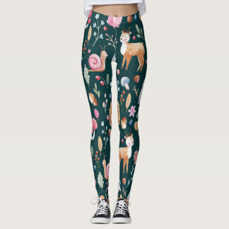 Watercolor Fairy Forest Children's Pattern Leggings