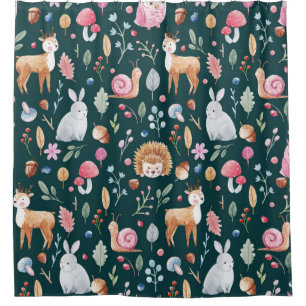Watercolor Fairy Forest Children's Pattern Shower Curtain