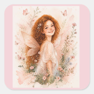 Watercolor Fairy Girl Sticker