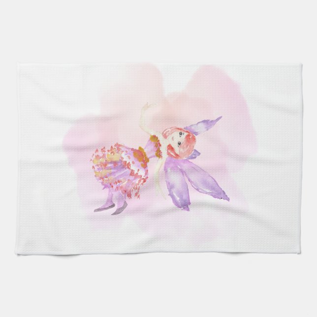  "Watercolor Fairy" Tea Towel (Horizontal)