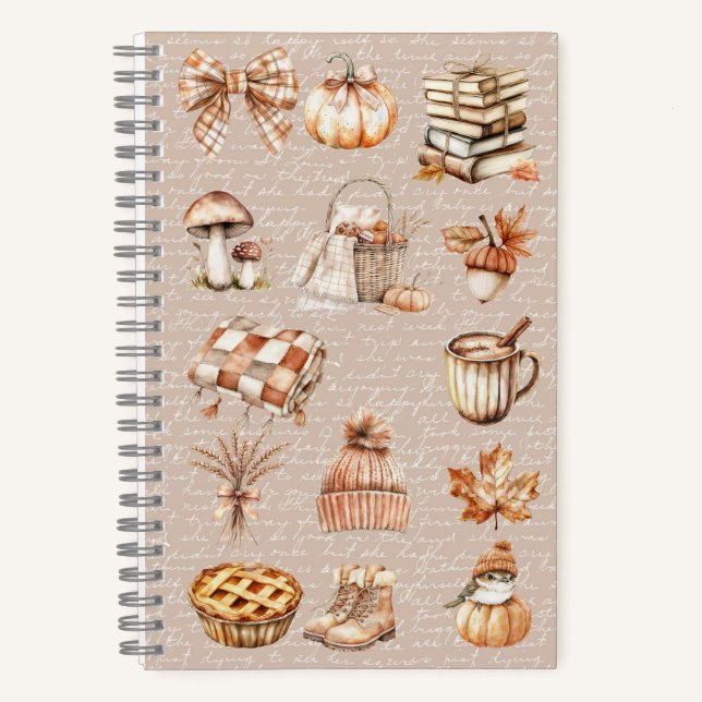 Watercolor Fall Autumn Favourite Notebook (Front)
