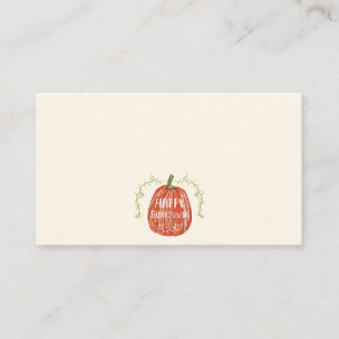 Watercolor Fall Autumn   Happy Thanksgiving Place Card