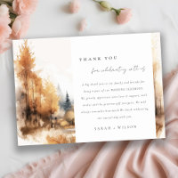 Watercolor Fall Autumn Landscape Wedding Details