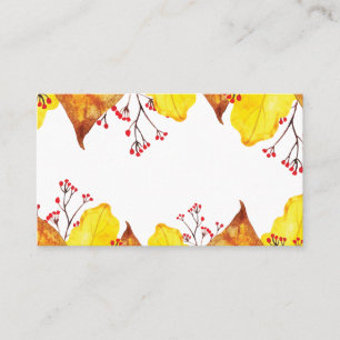 Watercolor Fall Autumn Thanksgiving Foliage Place Card