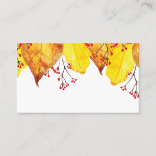 Watercolor Fall Autumn Thanksgiving Foliage Place Card