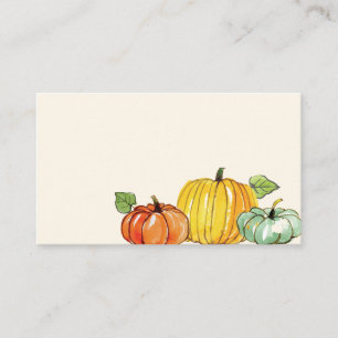 Watercolor Fall Autumn Thanksgiving Pumpkin Place Card