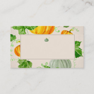 Watercolor Fall Autumn Thanksgiving Pumpkin Place Card