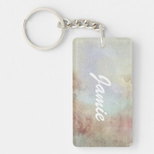 Watercolor Fall Background Key Ring