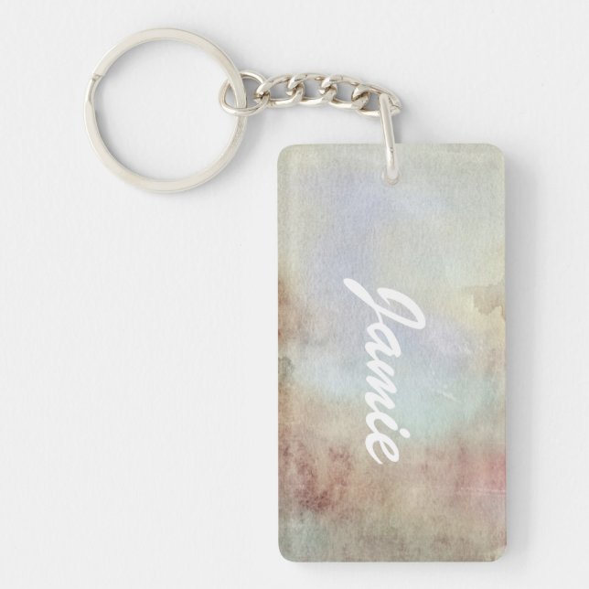 Watercolor Fall Background Key Ring (Front)