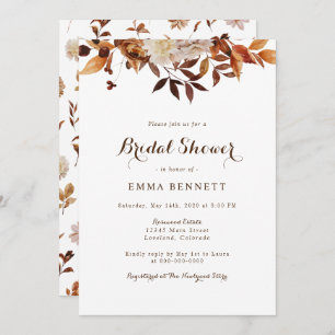 Watercolor Fall Botanicals Bridal Shower Invitation
