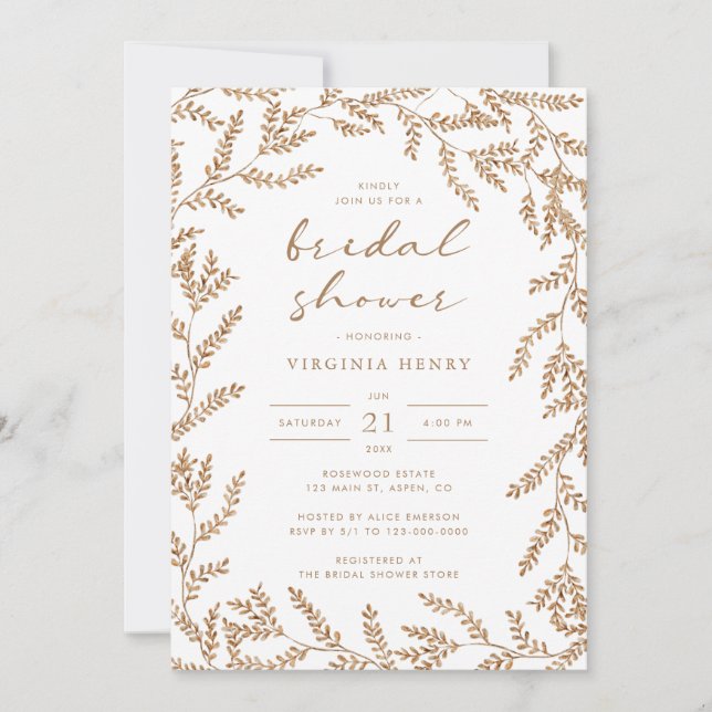 Watercolor Fall Bridal Shower Invitation (Front)