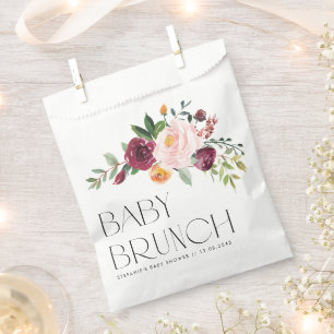 Watercolor Fall Floral Bouquet Autumn Baby Brunch Favour Bag