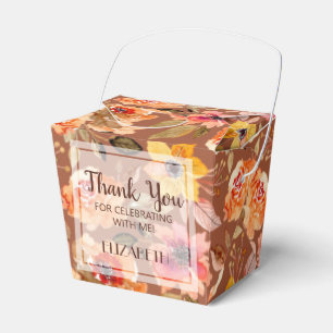 Watercolor Fall Floral Bridal Shower Favour Box