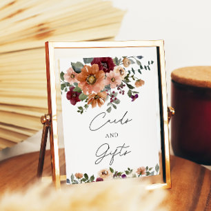 Watercolor Fall Floral Cards and Gifts Poster