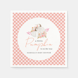 Watercolor Fall Floral Little Pumpkin Baby Shower Napkin