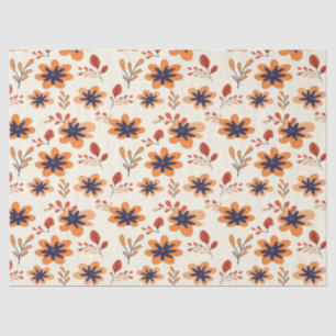  Watercolor Fall Floral Seamless Pattern Tissue Paper