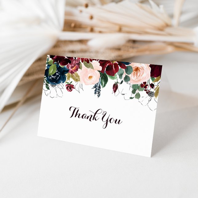 Watercolor Fall Folded Wedding Thank You Card (Creator Uploaded)