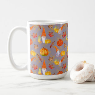 Watercolor Fall Gnomes, Pumpkins And Leaves Coffee Mug