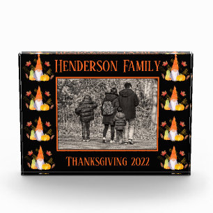 Watercolor Fall Gnomes, Pumpkins And Leaves Photo Block