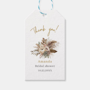 Watercolor Fall in Love Beige flower  BridaSticker Gift Tags