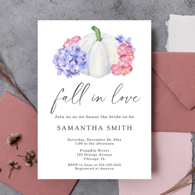 Watercolor Fall in Love Bridal Shower Invitation (Creator Uploaded)